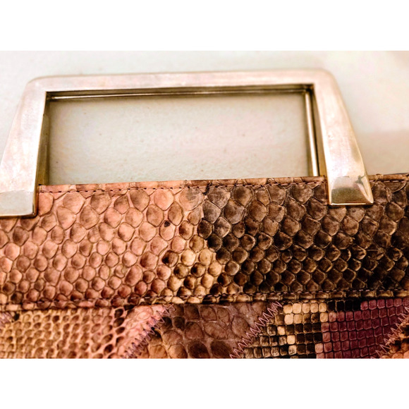 Bags By Varon Snakeskin Leather Purse Shoulder HandBag Clutch VINTAGE - Picture 8 of 11